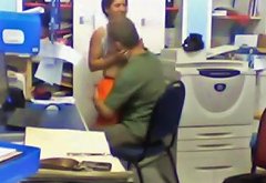 Horny boss humping his employee in the office